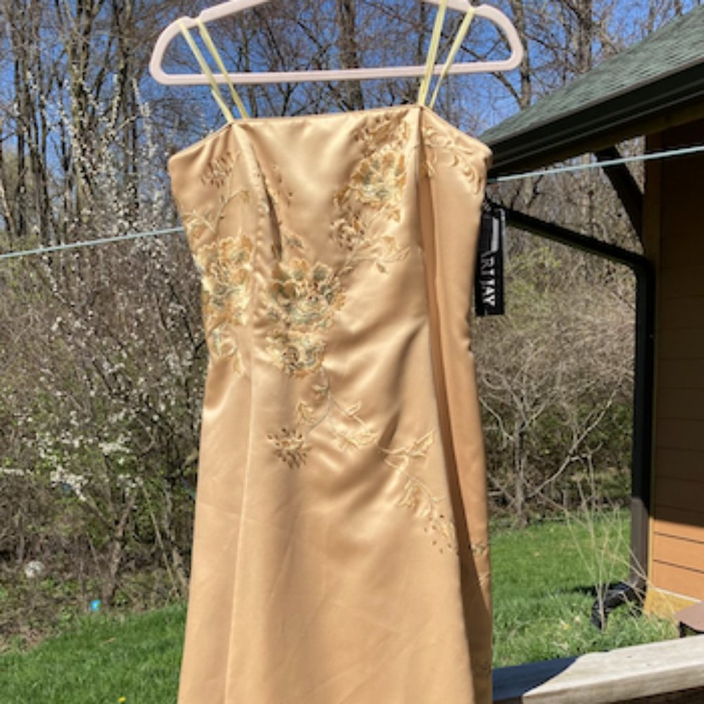 Gold Embroiderd Prom Dress
